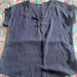 Maurices short sleeve half zip dress shirt L